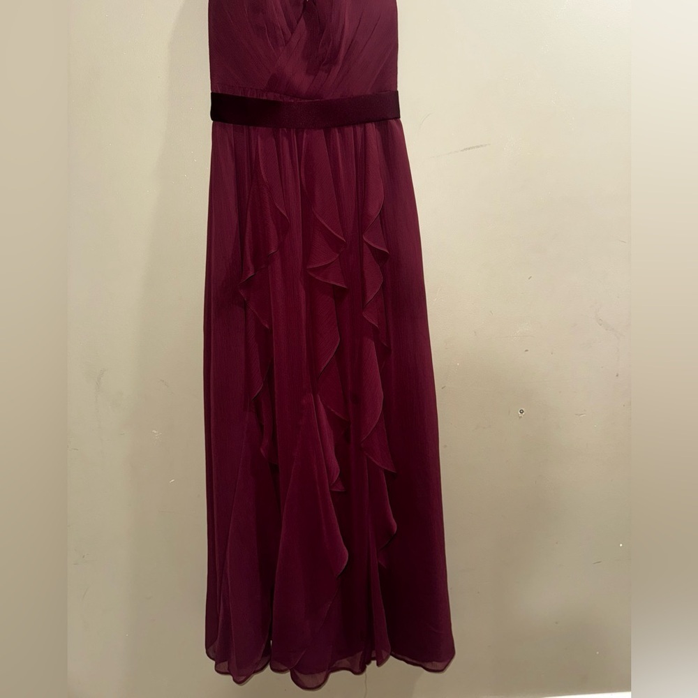 Vera Wang Deep Burgundy Halter Backless Dress - Picture 4 of 9